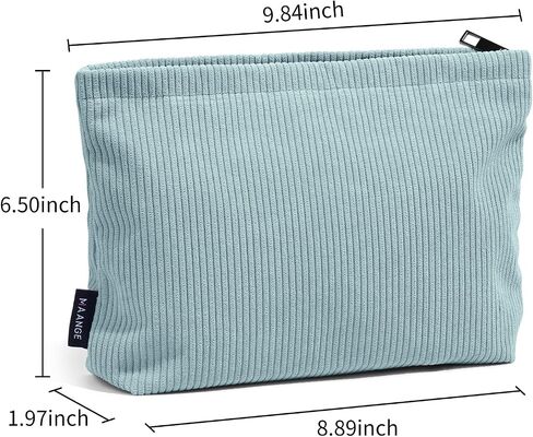MAANGE Cosmetic Bags for Women Small Makeup Bag for Purse Corduroy Makeup Pouch Travel Makeup Bag with Metal Zipper Make Up Bag for Travelling Preppy Stuff in Saudi Arabia
