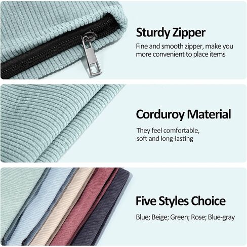 MAANGE Cosmetic Bags for Women Small Makeup Bag for Purse Corduroy Makeup Pouch Travel Makeup Bag with Metal Zipper Make Up Bag for Travelling Preppy Stuff in Saudi Arabia