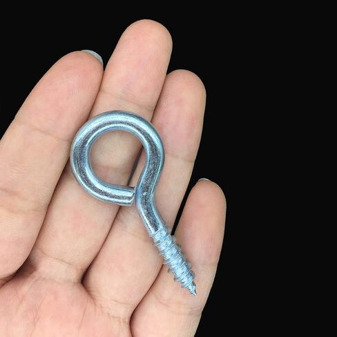 Eye Hooks,(10 Pack) Screw in Heavy Duty with Hitching Metal Ring Threaded for Hanging Hammock Crafts Ceiling DIY Pins Kit Outdoor Indoor Use , Nickel,Silver in Saudi Arabia