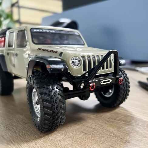 المصد الأمامي TREAL Axial SCX24 Gladiator Deadbolt مع تكبل Alu 7075 باستخدام الحاسب الآلي لـ 1/24 RC SCX24 (أسود) in Saudi Arabia