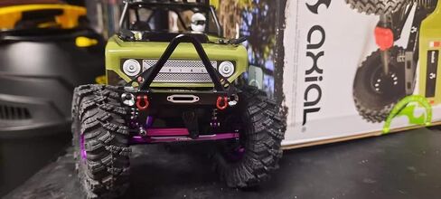المصد الأمامي TREAL Axial SCX24 Gladiator Deadbolt مع تكبل Alu 7075 باستخدام الحاسب الآلي لـ 1/24 RC SCX24 (أسود) in Saudi Arabia