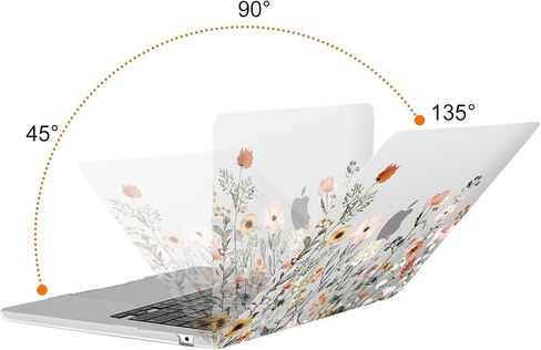حافظة MOSISO متوافقة مع جهاز MacBook Air 15 بوصة إصدار 2023 2024 M3 A3114 M2 A2941 مع شاشة عرض شبكية العين السائلة ومعرف اللمس، حافظة صلبة من البلاستيك على شكل زهور الحديقة وغطاء لوحة المفاتيح، شفاف in Kuwait