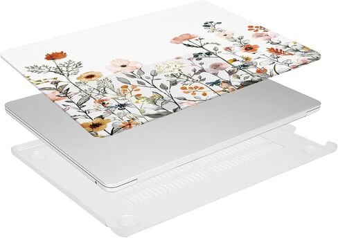 حافظة MOSISO متوافقة مع جهاز MacBook Air 15 بوصة إصدار 2023 2024 M3 A3114 M2 A2941 مع شاشة عرض شبكية العين السائلة ومعرف اللمس، حافظة صلبة من البلاستيك على شكل زهور الحديقة وغطاء لوحة المفاتيح، شفاف in Kuwait