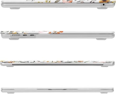 حافظة MOSISO متوافقة مع جهاز MacBook Air 15 بوصة إصدار 2023 2024 M3 A3114 M2 A2941 مع شاشة عرض شبكية العين السائلة ومعرف اللمس، حافظة صلبة من البلاستيك على شكل زهور الحديقة وغطاء لوحة المفاتيح، شفاف in Kuwait