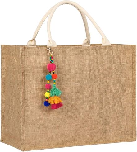 حقيبة الشاطئ للنساء - حقيبة كبيرة للشاطئ من القش المنسوج مقاومة للماء، حقيبة كتف منسوجة يدويًا in Kuwait