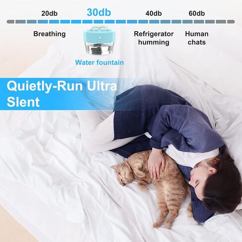 Cat Water Fountain, Automatic Battery Operated Cat Water Fountain with Motion Sensor, Smart Water Dispenser Rechargeable for Cat Dog Ultra Quiet Pump, BPA-Free in Saudi Arabia