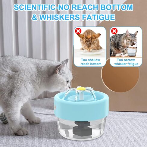 Cat Water Fountain, Automatic Battery Operated Cat Water Fountain with Motion Sensor, Smart Water Dispenser Rechargeable for Cat Dog Ultra Quiet Pump, BPA-Free in Saudi Arabia