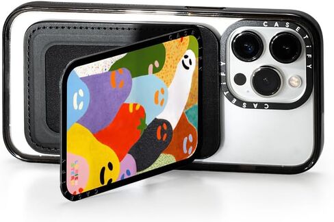 حامل بطاقات CASETiFY Snappy متوافق مع Magsafe - Black Kingsnake in Kuwait