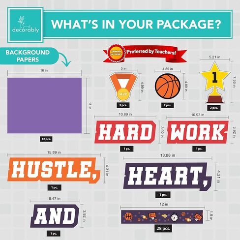 83Pcs Basketball Poster Board Decorations Set with Background Papers & Borders, Basketball Locker Decorations, Basketball Decorations, Basketball Bulletin Board Decorations, Basketball Classroom Decor in Saudi Arabia