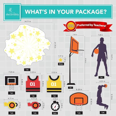 83Pcs Basketball Poster Board Decorations Set with Background Papers & Borders, Basketball Locker Decorations, Basketball Decorations, Basketball Bulletin Board Decorations, Basketball Classroom Decor in Saudi Arabia
