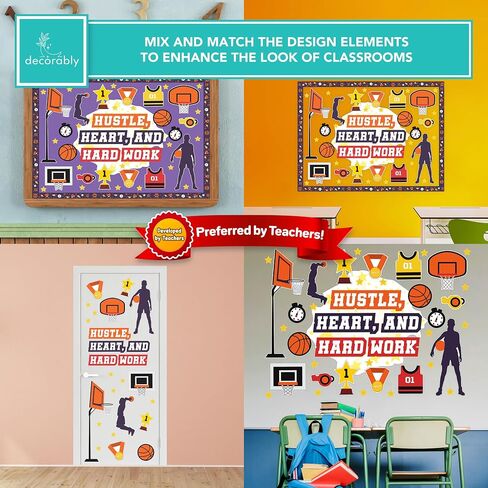 83Pcs Basketball Poster Board Decorations Set with Background Papers & Borders, Basketball Locker Decorations, Basketball Decorations, Basketball Bulletin Board Decorations, Basketball Classroom Decor in Saudi Arabia