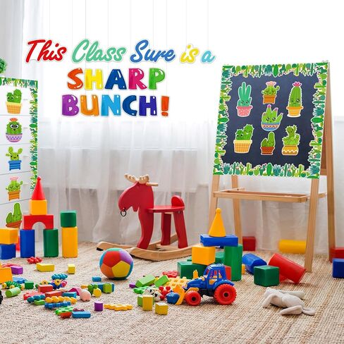 Cactus Theme Classroom Bulletin Board Decor Set, Succulent Themed Bulletin Board Decoration Cactus This Class Sure is a Sharp Bunch Cutouts for Classroom Office Decoration Supplies in Saudi Arabia