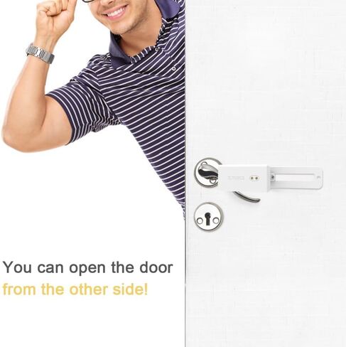 Childproof Door Lever Lock, ILIVABLE Door Handle Lock for Kids Safety. Can Open the Door from the other side, 3M Adhesive or Screws (Right Hand Style, 1 Pack) in Saudi Arabia