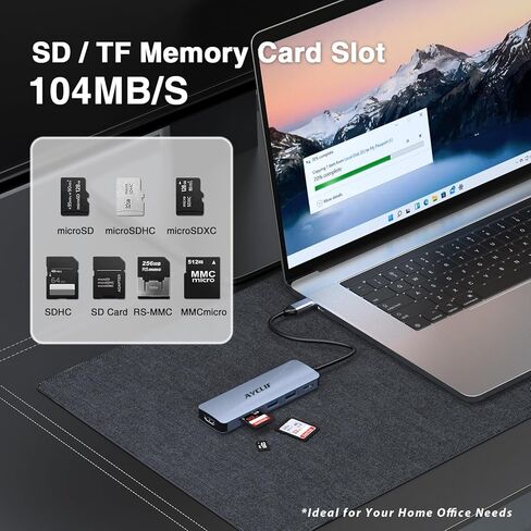 محول USB C، محور USB C 6 في 1، دونجل USB C بشاشة مزدوجة مع HDMI 4K، 100 وات PD، USB 3.0، SD/TF، ​​محور متعدد المنافذ لأجهزة الكمبيوتر المحمول من النوع C والأجهزة الأخرى in Saudi Arabia