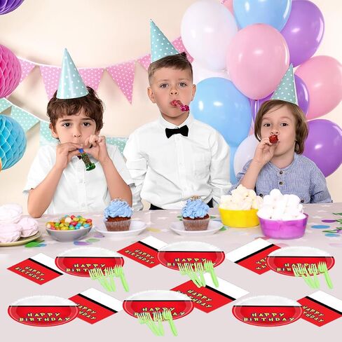 40 قطعة كرة كرتونية طقم أدوات مائدة لحفلات أعياد الميلاد 20 طبق عيد ميلاد و20 منديل عيد ميلاد للأطفال مستلزمات حفلات أعياد الميلاد in Saudi Arabia
