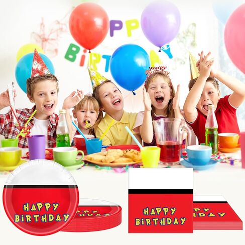 40 قطعة كرة كرتونية طقم أدوات مائدة لحفلات أعياد الميلاد 20 طبق عيد ميلاد و20 منديل عيد ميلاد للأطفال مستلزمات حفلات أعياد الميلاد in Saudi Arabia