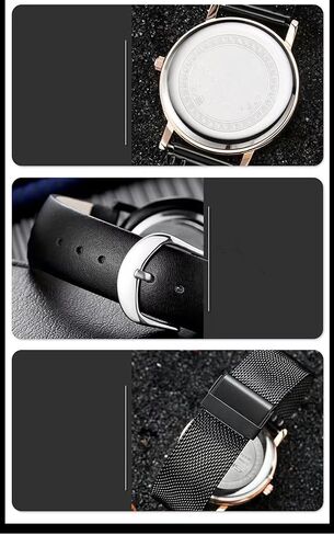 Fashion Rainbow Women Girl Wristwatch -Dial Color Change by Time- Japanese Quartz Movement Men Boy Watches Stainless Steel Mesh Band or Leather Strap in Saudi Arabia