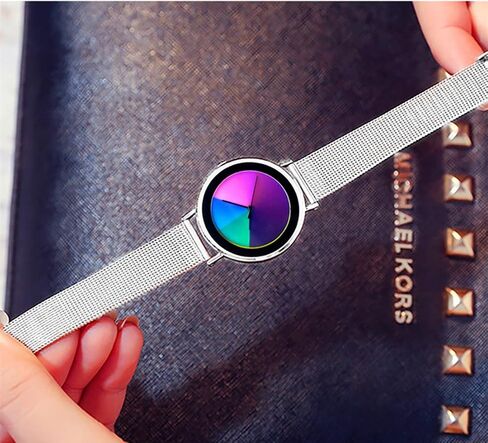 Fashion Rainbow Women Girl Wristwatch -Dial Color Change by Time- Japanese Quartz Movement Men Boy Watches Stainless Steel Mesh Band or Leather Strap in Saudi Arabia
