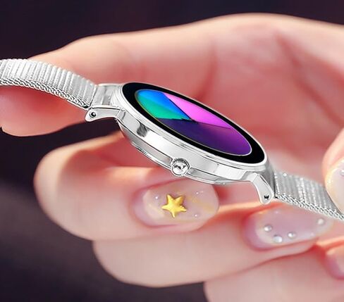 Fashion Rainbow Women Girl Wristwatch -Dial Color Change by Time- Japanese Quartz Movement Men Boy Watches Stainless Steel Mesh Band or Leather Strap in Saudi Arabia