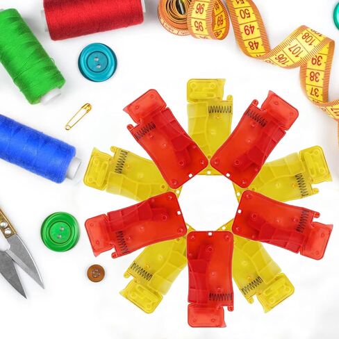 10 قطع من خيوط الإبر الأوتوماتيكية، خيط إبرة بلاستيكي تلقائي بسيط وسريع، أداة إبرة الخياطة اليدوية المنزلية اليدوية، أداة سهلة لخيوط الإبرة، خيوط إبرة للخياطة اليدوية (أصفر + أحمر) in Kuwait