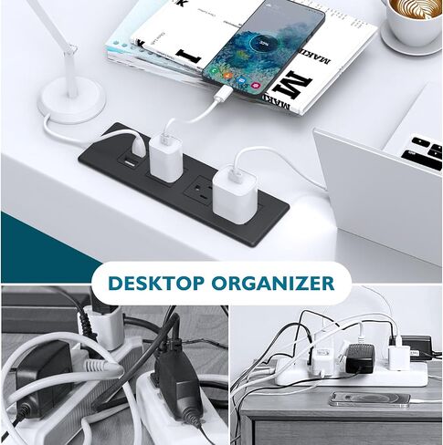 شريط طاقة مجوف مع منفذي USB-A، منفذ شحن مجوف، طاقة سطح مكتب مثبتة مع ثلاثة منافذ، منفذا USB (10 وات/2 أمبير)، منفذ مكتب لخزانة الطاولة وطاولة المؤتمرات in Kuwait