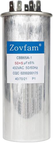 مكثف تيار متردد 50/5 فائق التوهج 50+5 MFD ±5% 370 فولت أو 440 فولت CBB65 مكثف تشغيل مزدوج دائري لتشغيل محرك التيار المتردد، مكيف الهواء، مضخة الحرارة، مروحة التيار المتردد، مضخة الهواء، التدفئة والتهوية وتكييف الهواء (HVAC) in Kuwait