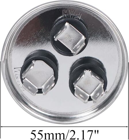 مكثف تيار متردد 50/5 فائق التوهج 50+5 MFD ±5% 370 فولت أو 440 فولت CBB65 مكثف تشغيل مزدوج دائري لتشغيل محرك التيار المتردد، مكيف الهواء، مضخة الحرارة، مروحة التيار المتردد، مضخة الهواء، التدفئة والتهوية وتكييف الهواء (HVAC) in Kuwait