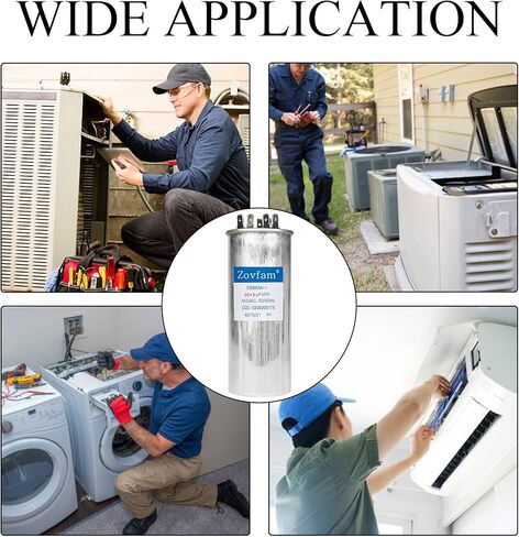 مكثف تيار متردد 50/5 فائق التوهج 50+5 MFD ±5% 370 فولت أو 440 فولت CBB65 مكثف تشغيل مزدوج دائري لتشغيل محرك التيار المتردد، مكيف الهواء، مضخة الحرارة، مروحة التيار المتردد، مضخة الهواء، التدفئة والتهوية وتكييف الهواء (HVAC) in Kuwait