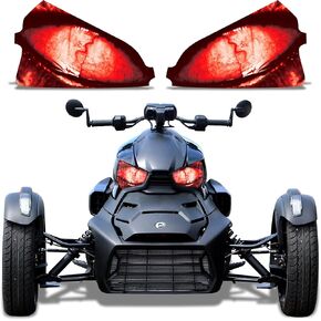 AMR Racing Roadster Headlight Eye Graphics Decal Cover Compatible with Can-Am Ryker 2019-2022 - Corrupt Red (AMR22391)