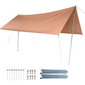 DANCHEL OUTDOOR Waterproof Camping Tarp Sun Shelter for Bell Tent Accessories, Canvas Tent Canopy Awning Porch Hammock Rain Tarp, Rectangle/Arch