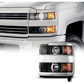 Nixon Offroad Headlights for Chevrolet Chevy Silverado 2500 3500 HD 2015-2019 Head Lights Assembly Projector OE Style Replacement Turn Signal Lights High Low Beam 1 Pair (Black Housing/Clear Lens)
