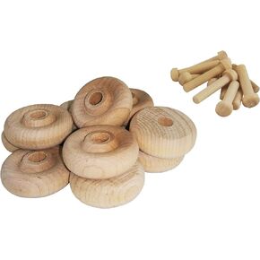 Wood Wheels - 100 Pack with Free Axle Pegs - Made in USA (.75" Diameter)