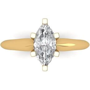 Clara Pucci Yellow/Rose/White 14k Solid Gold Solitaire anniversary Engagement Promise Bridal Ring - 1Ct Marquise Cut Simulated Diamond