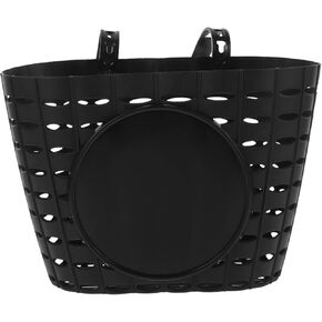 BESPORTBLE Kids Bike Basket Plastic Front Handlebar Bicycle Lift Off Baskets for Children Bike Accessories Size M (Black)