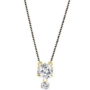 Efulgenz Indian Mangalsutra for Women Indian Bollywood Ethnic Traditional Cz Mangalsutra Pendant Necklace Set Black Beads Mangalsutra Jewelry for Women