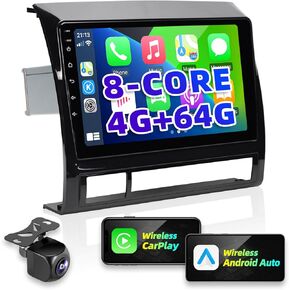 for Toyota Tacoma 2005-2015 Upgrade Android Radio Compatible with Wirelessly Carplay Android Auto Car Stereo Bluetooth Navigation TouchScreen GPS 8core 4GB RAM 64GB Head Unit Multimedia Player