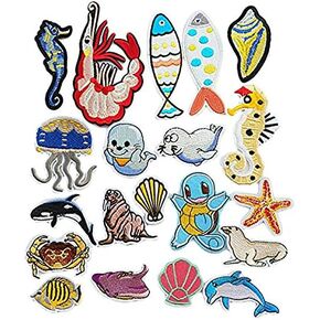 Kid Embroidered Patch Sew On/Iron On Patch Applique Clothes Dress Plant Hat Jeans Sewing Flowers Applique DIY Accessory (Subsea World)
