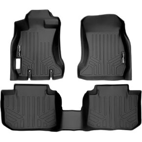 SMARTLINER Custom Fit Floor Mats 2 Row Liner Set Black for 2013-2017 Subaru Crosstrek/XV Crosstrek