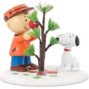 Department 56 Peanuts Charlie Brown & Snoopy The Perfect Tree Figurine | Hand-Crafted & Hand-Painted 2.76 Inch