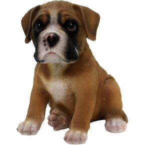 Pacific Giftware PT Realistic Look Statue Brown Boxer Puppy Dog Home Decorative Resin Figurine