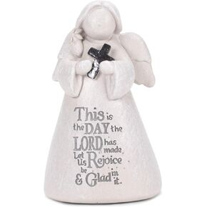 Roman Inc. 3.35" H This is The Day Angel with a Cross Figurine 12205