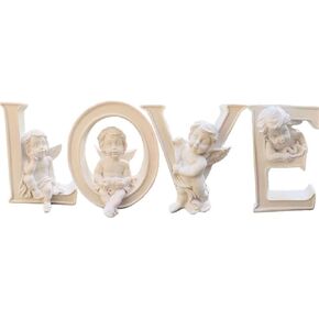 Set 4 Angel Figurines Cherub Figurine Statue Easter Religious Collectible Heart&Love Angel Figurines Home Wedding Centerpiece, Easter décor