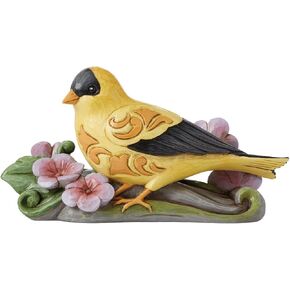 Enesco Jim Shore Heartwood Creek Goldfinch Bird Figurine, 3.5 Inch, Multicolor