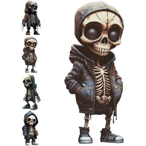 Cool Skeleton Figurines, Skeleton Small Statue Halloween Resin Collectible Figurines, Cute Home Room Desk Office Decor