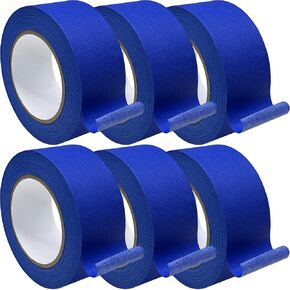 6 Rolls Painters Tape, Blue Tape, 1.88inch x 60yds, Premium Blue Painter's Tape Masking Tape, Multi-Surface Painting Tape for Indoor & Outdoor Use, DIY Crafts Arts, Labeling, Decorations, Easy Removal