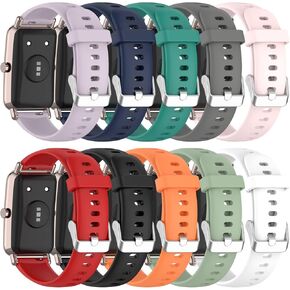 FitTurn [10 Pack 16mm Bands Compatible with FITVII Slim for Women Kids Replacement Glossy Colorful Silicone Wristband Adjustable Accessory Bands Strap for FITVII Slim Fitness Tracker