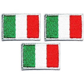 Umama Patch Set of 3 Mini Flag '' 0.6X1.1 '' Country National Italy Flag Patches Sticker Fabric World Country Flag Iron On Embroidered Patches Appliques Machine Embroidery Needle Craft Projects DIY