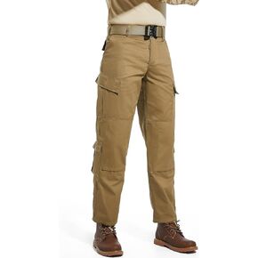 بنطال تكتيكي للرجال، 8 جيوب، ركبتين بطبقتين، سروال كارجو من نسيج قطني CVC لأداء المشي لمسافات طويلة في العمل in Kuwait