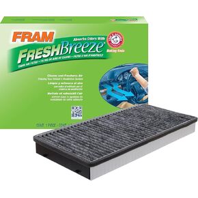 FRAM Fresh Breeze Cabin Air Filter Replacement for Car Passenger Compartment w/ Arm and Hammer Baking Soda, Easy Install, CF11919 for Select Porsche Vehicles , white
