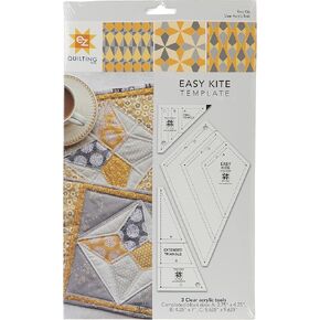 EZ Quilting 8829477 Acrylic Kite Quilting Template Set, Sizes 2.75" x 4.75", 4.25" x 7", and 5.625" x 9.625", 3pcs